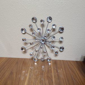 Home Roots Silver Metal Acrylic Crystal Wall Decor
